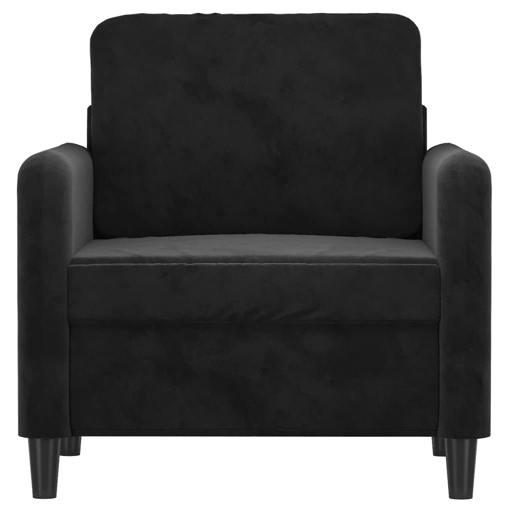 vidaXL Black Velvet Sofa Chair - Thumbnail 3