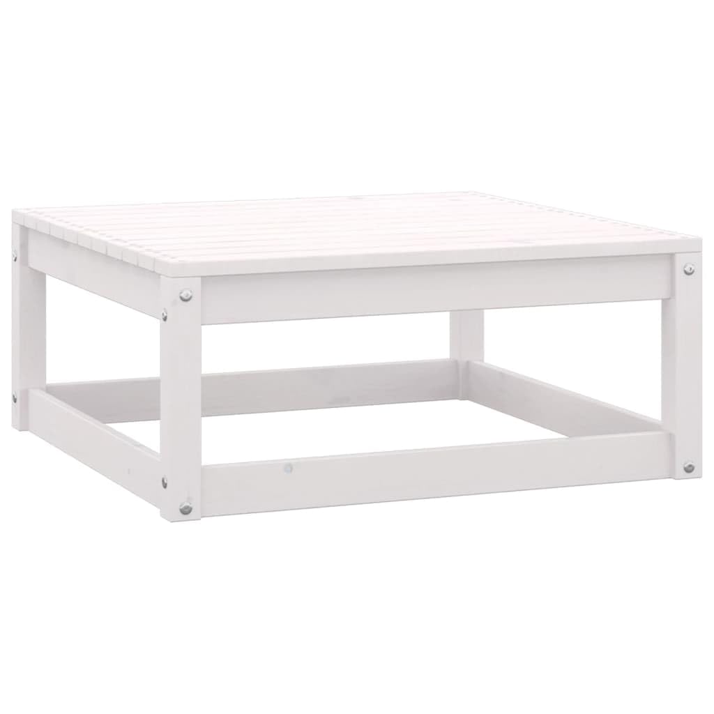 vidaXL Patio Footstool 27.6&quot;x27.6&quot;x11.8&quot; White Solid Pinewood