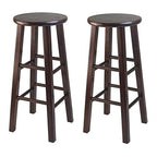 Ergode Exquisite Dining Set | Double Drop Leaf Table | Ladder Back Chairs | Solid Wood | Walnut Finish | (94390-VV)