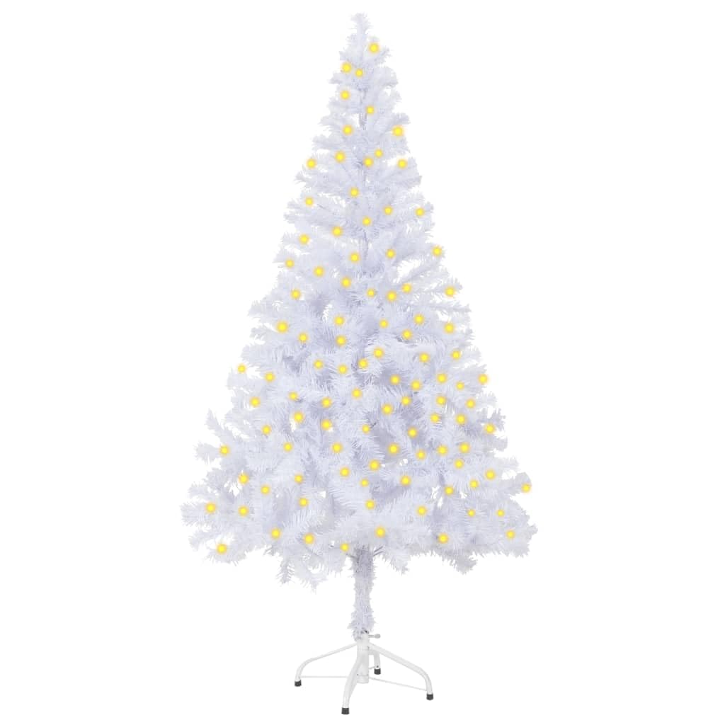 vidaXL 59.1&quot; Artificial Pre-lit Christmas Tree with Stand - Dense 380 Branch Design, Energy-Efficient LED Lights, PVC Material, Simple Plug-in System