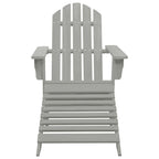 vidaXL Vintage Inspired Patio Chair with Ottoman Set, Solid Hardwood Construction, Durable and Weather-Resistant, Ideal for Outdoor Garden and Patio, Gray