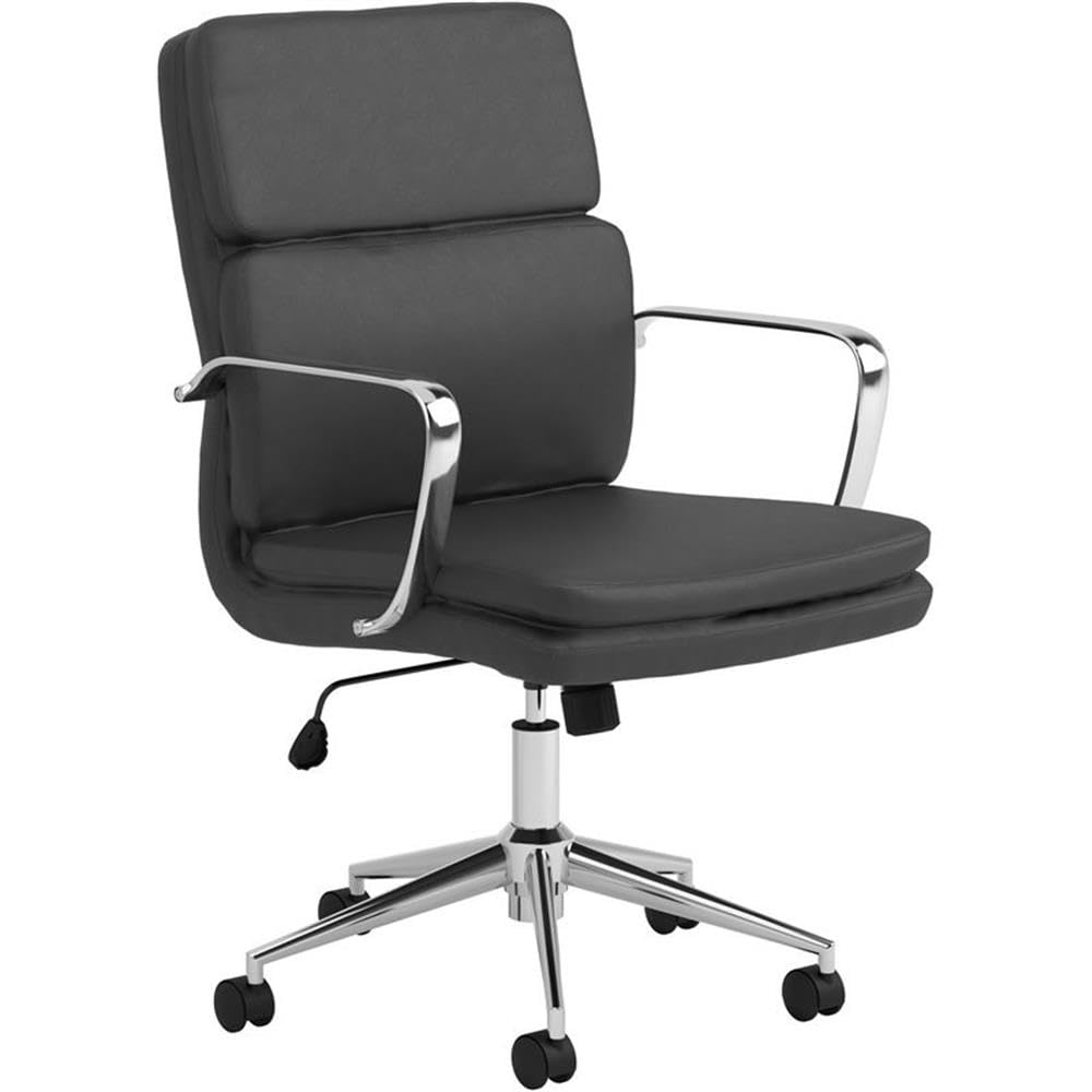 Coaster Home Furnishings Standard Back Upholstered Office Chair Black and Chrome