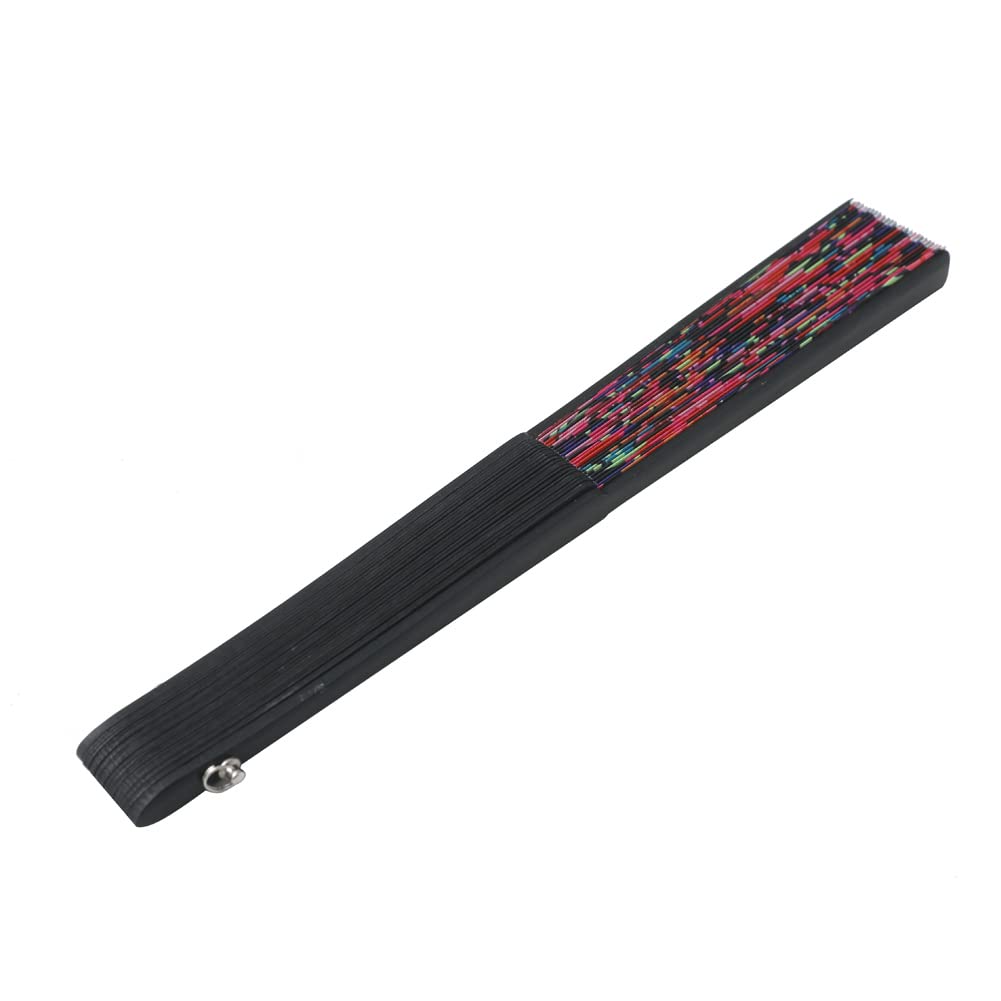 Salutto Hand Fan With Beautiful Fabric Printed Black Flower