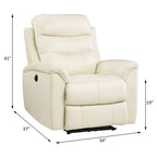 Acme Ava Tufted Leather Upholstered Power Motion Recliner in Brown