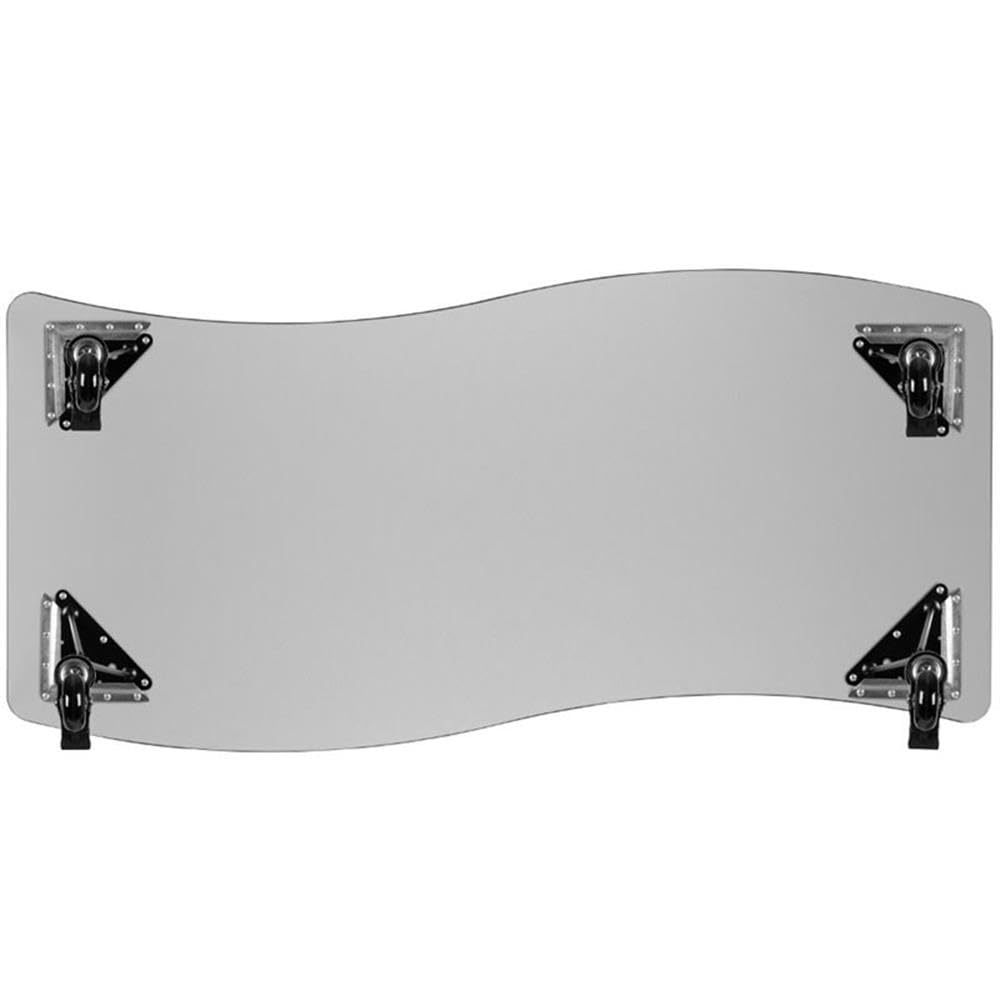 Flash Furniture Mobile 26&quot;W x 60&quot;L Rectangular Wave Collaborative Oak Thermal Laminate Activity Table - Height Adjustable Short Legs