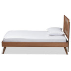 Baxton Studio Toru Mid-Century Modern Ash Walnut Finished Wood Twin Size Platform Bed