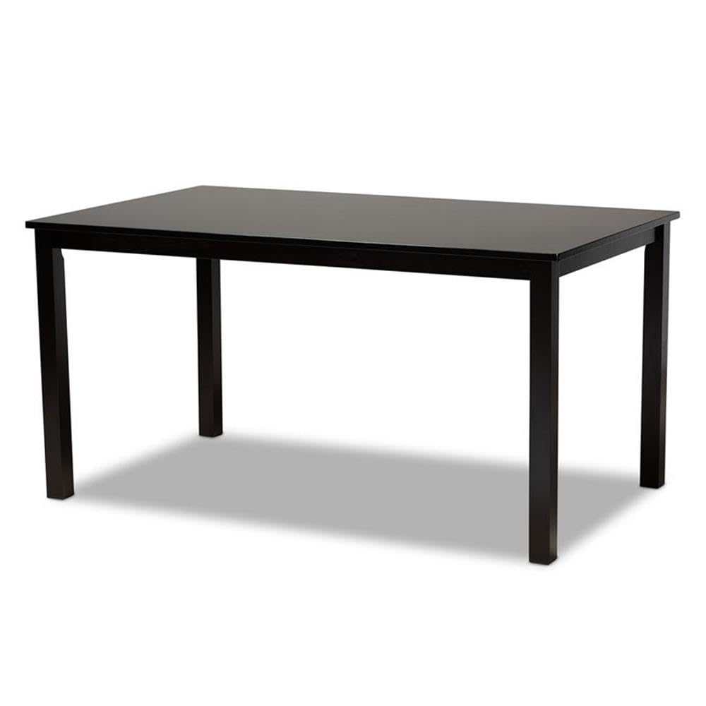 Baxton Studio Caron Modern and Contemporary Grey Fabric Upholstered Espresso Brown Finished Wood 7-Piece Dining Set