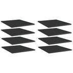 Furniking Bookshelf Boards 8 pcs High Gloss Black 15.7"x19.7"x0.6" Chipboard
