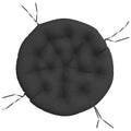 vidaXL Round Cushion - Black, Oxford Fabric, Weather-Resistant Durable Cushion with Soft Hollow Fiber Filling - Suitable for Ind