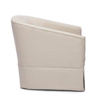 Comfort Pointe Elm Ivory Woven Polyester Fabric Skirted 360-degree Swivel Accent Chair