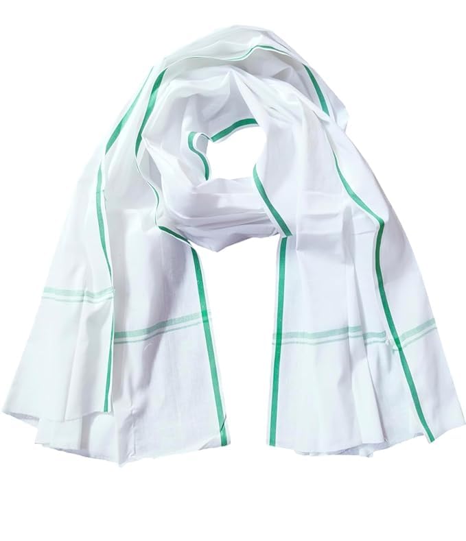 Moolyavaan Products Multipurpose Pure White Cotton Gamcha  EcoFriendly, Absorbent, Soft, Unisex, Holy Pooja Pandit Ji Ke Liye 