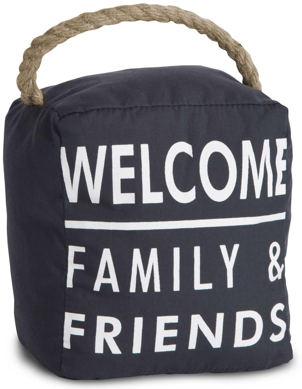 Pavilion 187426 Door Stopper-Welcome Family & Friends, Dark Gray - 5 X 6 In.