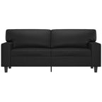 vidaXL Luxurious Modern 2-Seater Sofa in Black Faux Leather – Comfortable Padding, Stain-Resistant Upholstery, Sturdy Metal Frame, and Sleek Design