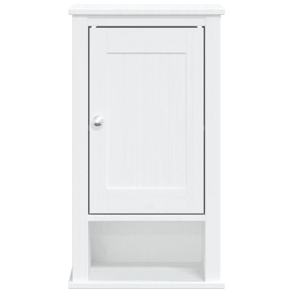Vidaxl Bathroom Wall Cabinet, Wall Mounted Medicine Cabinet With Doors, Storage Cabinet For Bathroom Laundry Room, Berg White Solid Wood Pine