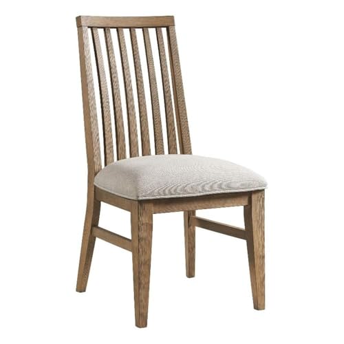 Intercon Landmark Side Chair with Slat Back, Webbed Seat with 4 Legs, Weathered Oak, Set of 2 Furniture