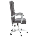 vidaXL Gray Faux Leather Reclining Office Chair - Metal and Plywood Frame, Adjustable Backrest & Height, 360-degree Swivel, Rolling Castors for Convenient Mobility, Simple Assembly Required