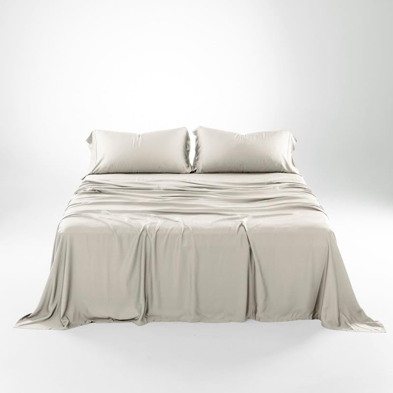 Olive + Crate Eucalyptus Cooling Pillowcase And Sheet Sets California King Size, 100% Certified Tencel Fiber, Softer Than 100% V