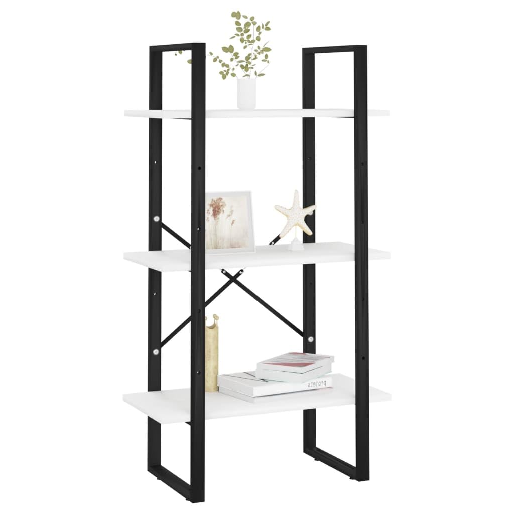 vidaXL - Versatile White Storage Shelf Unit, Perfect for Kitchen, Living Room and Basement, 23.6&quot;x11.8&quot;x41.3&quot;, Durable Engineered Wood and Metal Construction