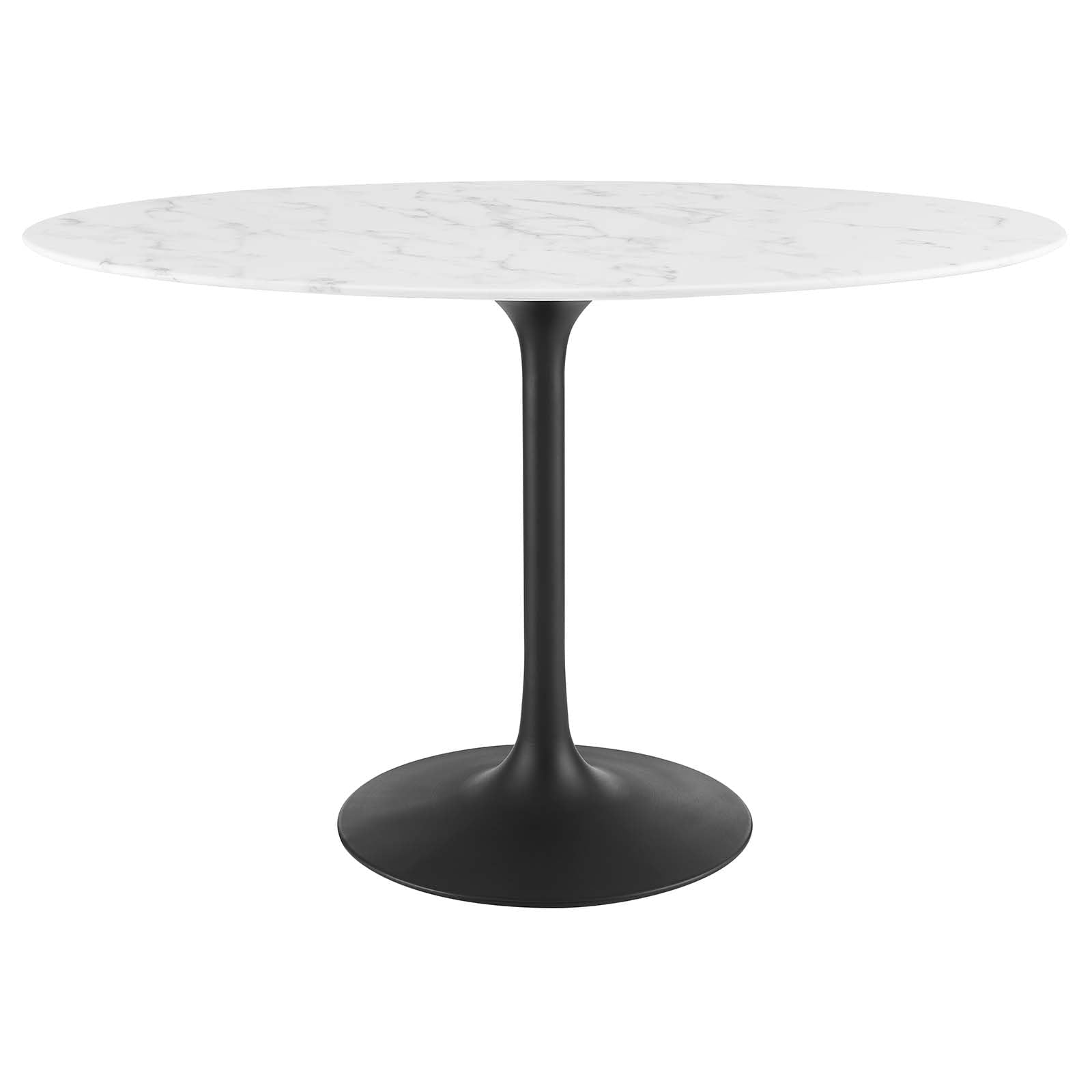 Modway Lippa 48&quot; Oval Artificial Marble Dining Table, Black White