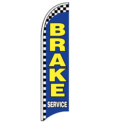 Brake Service - Windless Swooper Flag Feather Banner Sign 2.5X11.5 Ft Tall (Flag Only) Bb