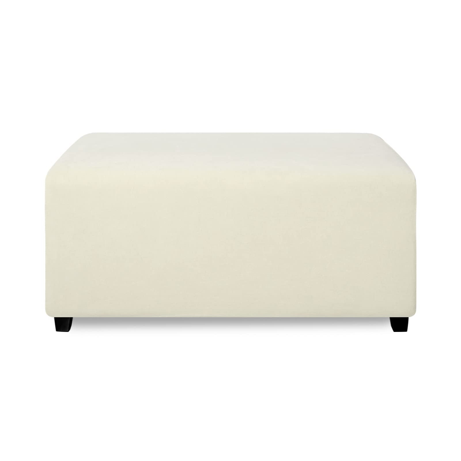 PureFit Super Stretch Soft FormFit Ottoman Cover Rectangle - Ottoman Slipcovers for Foot Stool & Folding Storage Furniture for L