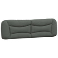 vidaXL Hanging Upholstered Headboard Cushion in Dark Gray - Breathable Fabric, Back Support Pillow for Reading, and Watch TV in Bed - 72" Width