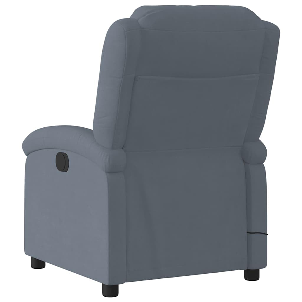 vidaXL Dark Gray Velvet Massage Recliner Chair - Manual Recline - 6-Point Vibration - Living Room/Bedroom/Office