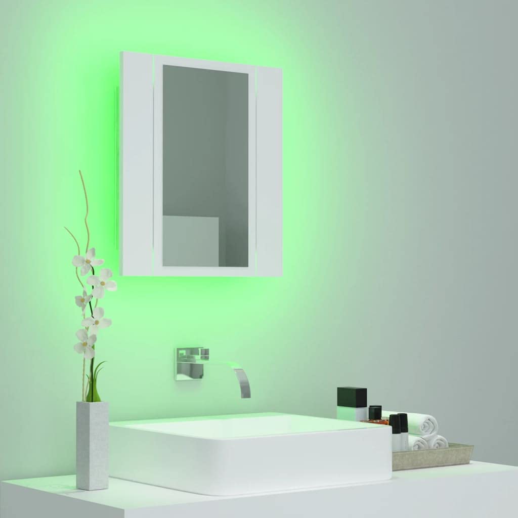 vidaXL LED Bathroom Mirror Cabinet White 15.7&quot;x4.7&quot;x17.7&quot;