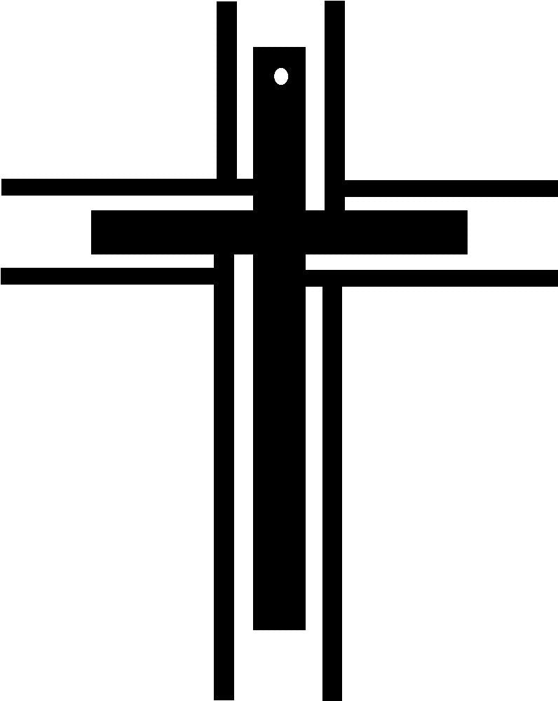 Metal Wall Cross Modern Decor Design (8.5 x 6.75 inches) - Made in the USA
