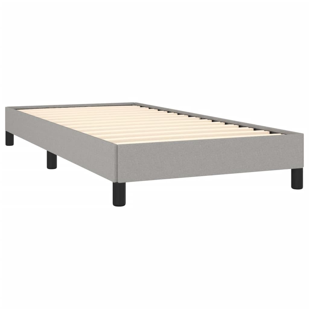 vidaXL Modern Twin Bed Frame – Durable Plywood and Engineered Wood Construction – Comfortable Fabric Bed Frame – Light Gray, Suitable for 39.4x74.8 Mattress
