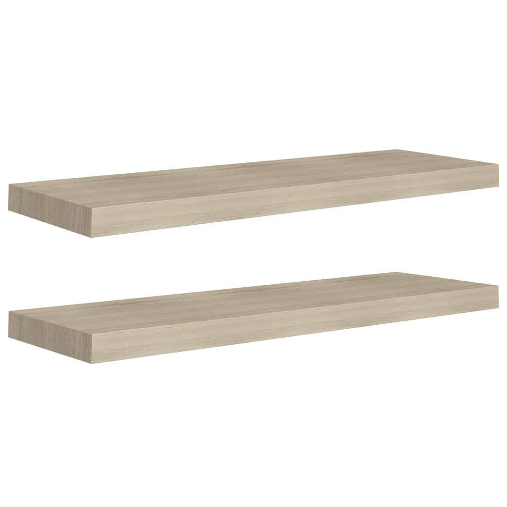 vidaXL Floating Wall Shelves 2 pcs Oak 31.5&quot;x9.3&quot;x1.5&quot; MDF
