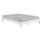 Steve Silver Furniture Nix Queen Platform Bed, 6.5-Inch Under Bed Clearance, Farmhouse, Contemporary, Mid-Century, Modern, Solid Pine Wood, Bedroom, 82.01" L x 62.48" W x 12.24" H, White
