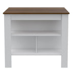 Fm Furniture Caledon Kitchen Set,35.4' H X 40.5' W X 27.5' D,White/Walnut