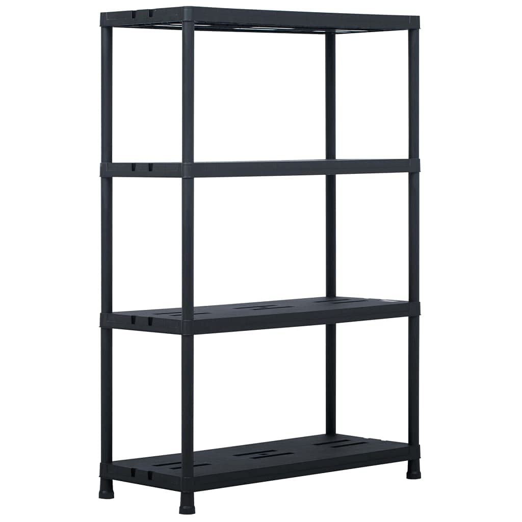 vidaXL Storage Shelf Rack Black Plastic Standing Shelf Organizer Multi Models