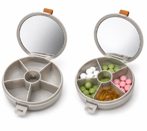Mini 6 Compartment Storage Box with Builtin Mirror and Secure Lock