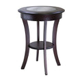 Ergode Deluxe Wood Sasha Accent Table | Sleek Curved Design | Ample Storage | Black Finish | Multiple Finishes Available | Assembly Hardware Included | 20" W x 20" D x 27" H (40019-VV)