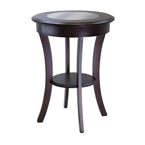 Ergode Deluxe Wood Sasha Accent Table | Sleek Curved Design | Ample Storage | Black Finish | Multiple Finishes Available | Assembly Hardware Included | 20" W x 20" D x 27" H (40019-VV)