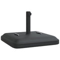 vidaXL Parasol Base with Handles for Ø1.5/1.9" Poles - Square Black 59.5 lb - Plastic Shell Filled with Concrete - 19.7"x19.7"x13" Iron Tube - Easy Installation, Highly Stable