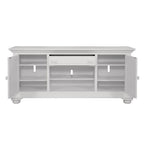 American Woodcrafters Cottage Traditions Eggshell White 72-Inch Wood Tv Console