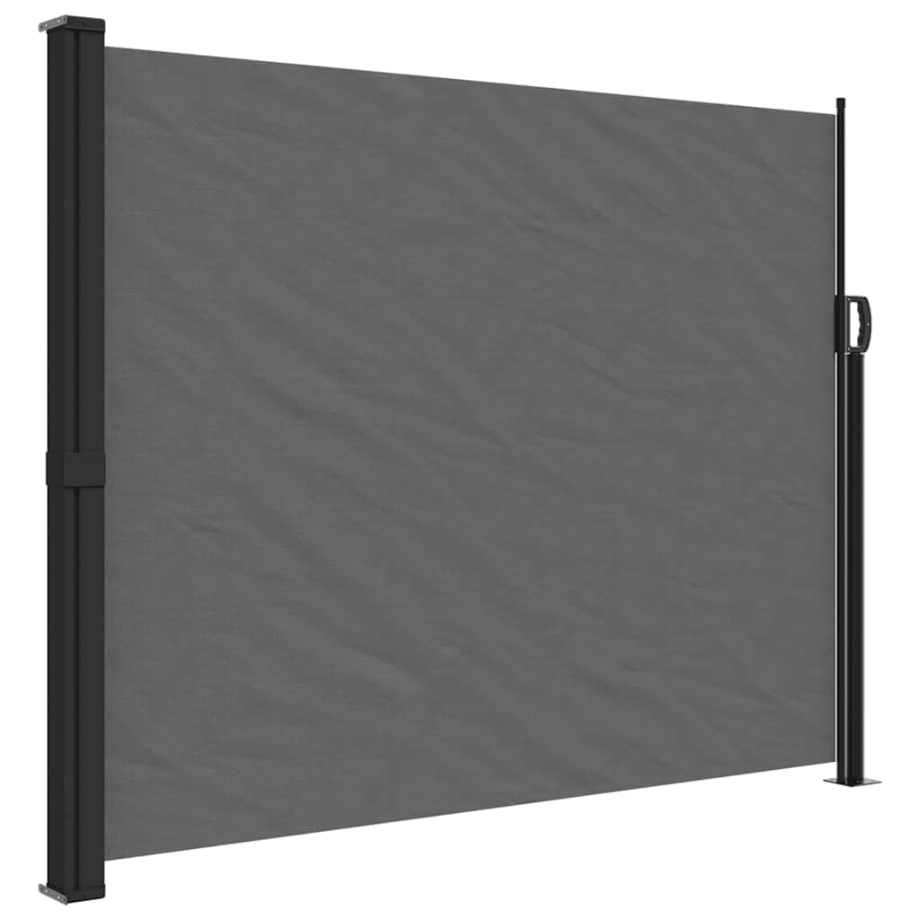 vidaXL Retractable Side Awning Sun Shade Privacy Screen 63"x196.9" - Anthracite, UV Resistant, Easy Installation