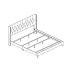 Best Quality Furniture Panel Bed, Eastern King, White Faux Leather