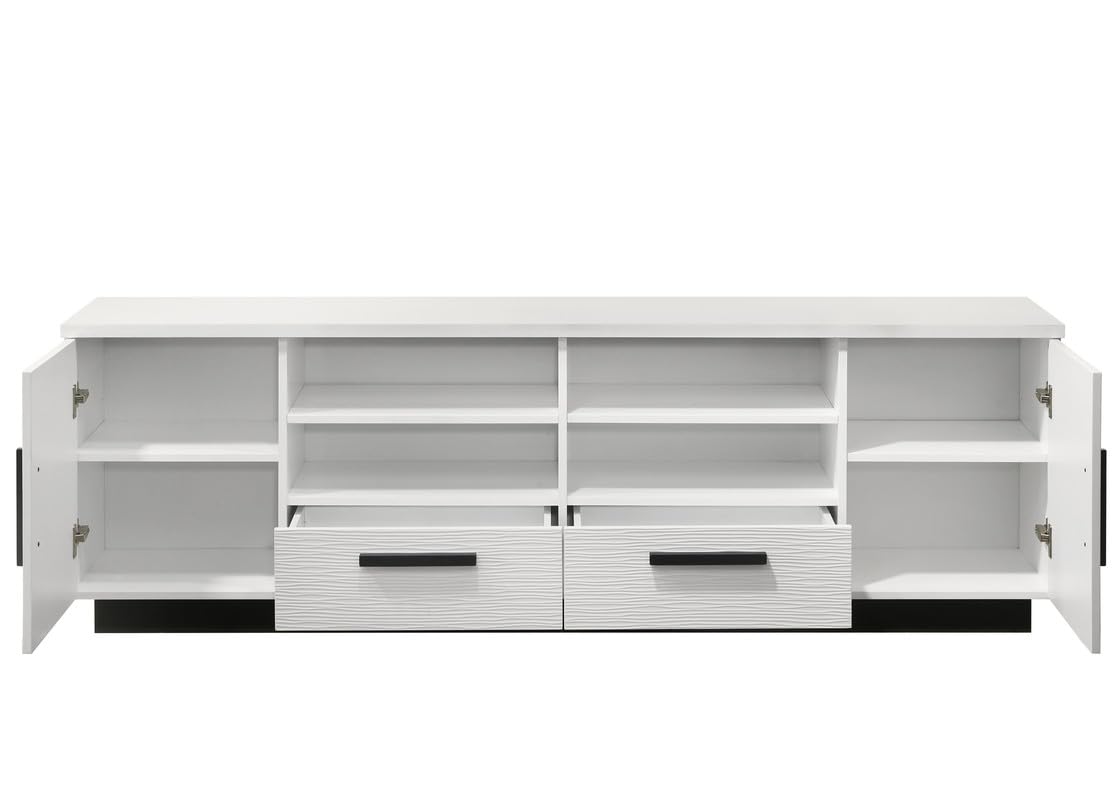 LILOLA LIVING Matilda 70.5" White Finish TV Stand with Drawers