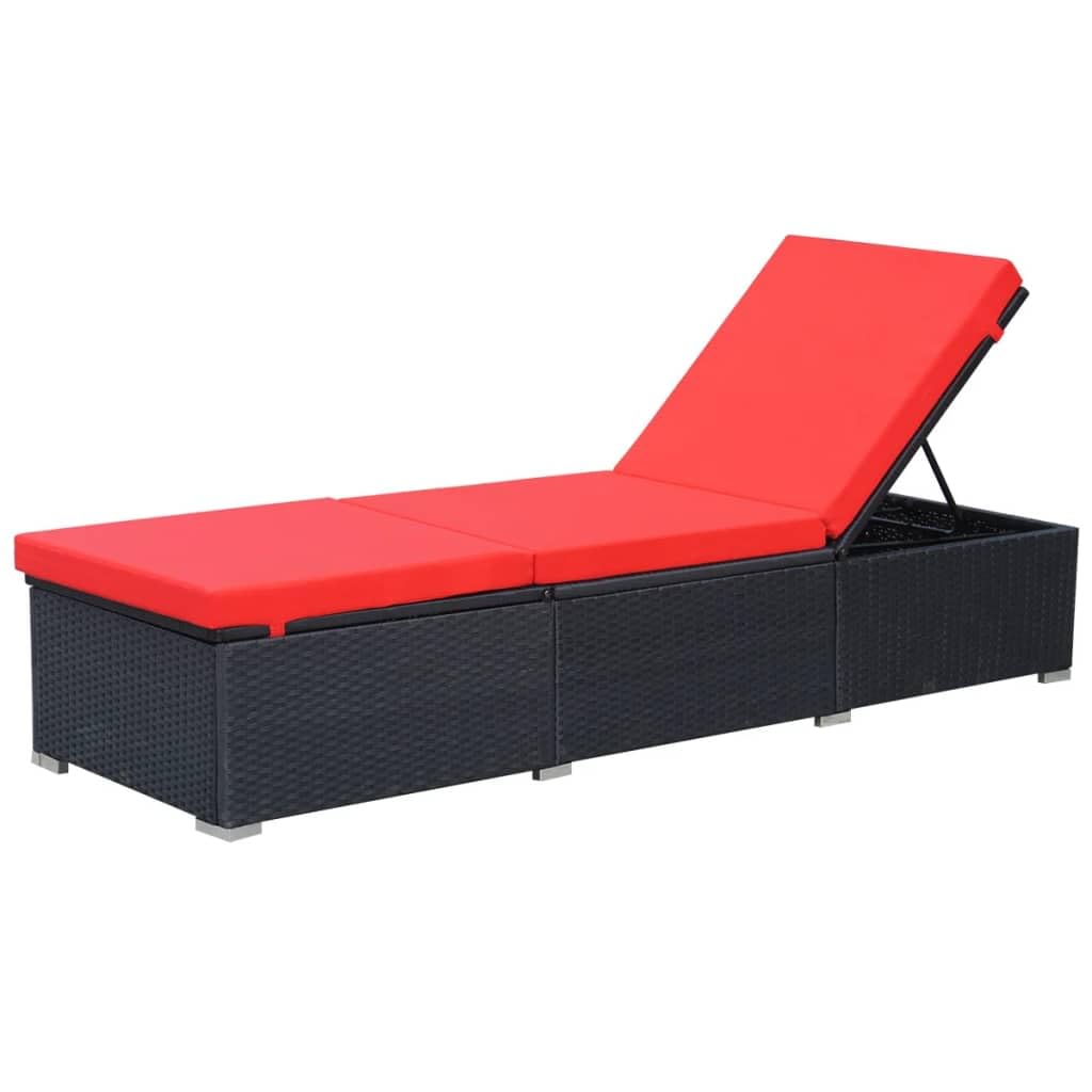 vidaXL Outdoor Sun Lounger with Cushion - Thumbnail 2