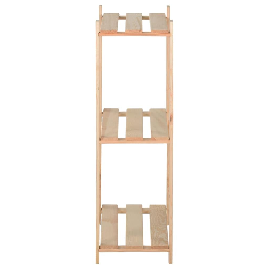 Vidaxl Solid Pinewood Storage Rack, 3-Tier Versatile Design For Kitchens, Laundry Rooms, Offices, Garages, Crafts - 31.5"X11.2"X35.4"
