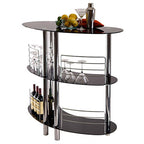 Ergode Deluxe Wood Sasha Accent Table | Sleek Curved Design | Ample Storage | Black Finish | Multiple Finishes Available | Assembly Hardware Included | 20' W x 20' D x 27' H (93347-VV)