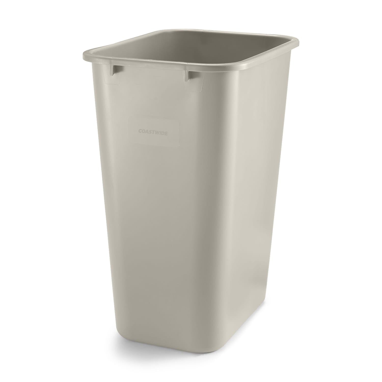 COASTWIDE 125070 Soft Molded Wastebasket 10.25 Gallons Beige 20-Inch H x 15 1/2-Inch W x 11-Inch D