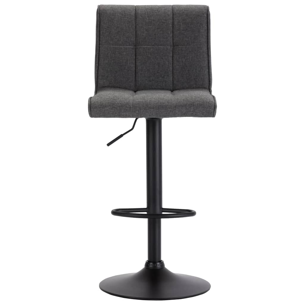 vidaXL Dark Gray Fabric Bar Stool - Adjustable Height Swivel Pub Chair with Built-in Footrest and Ergonomic Design, Perfect for Bar or Dining Area Use