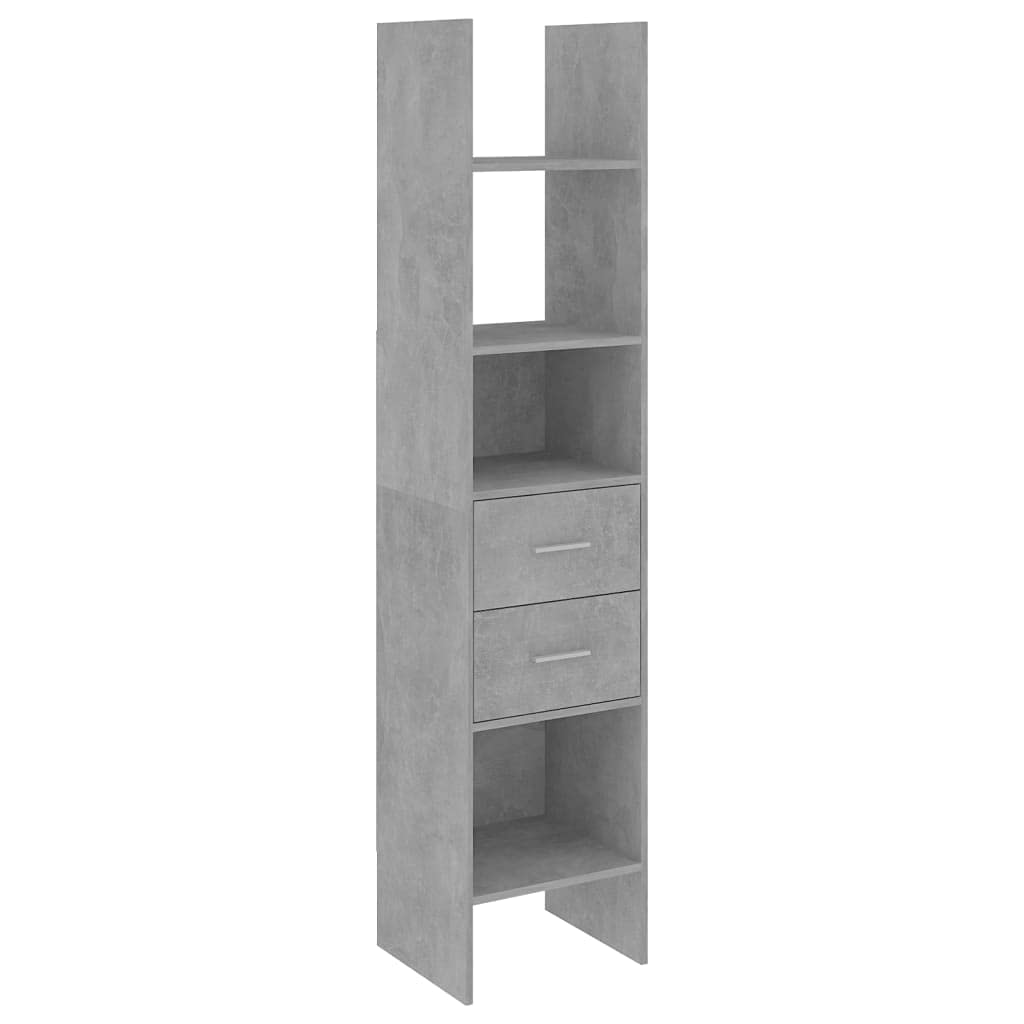 vidaXL Book Cabinet Concrete Gray 15.7&quot;x13.8&quot;x70.9&quot; Chipboard