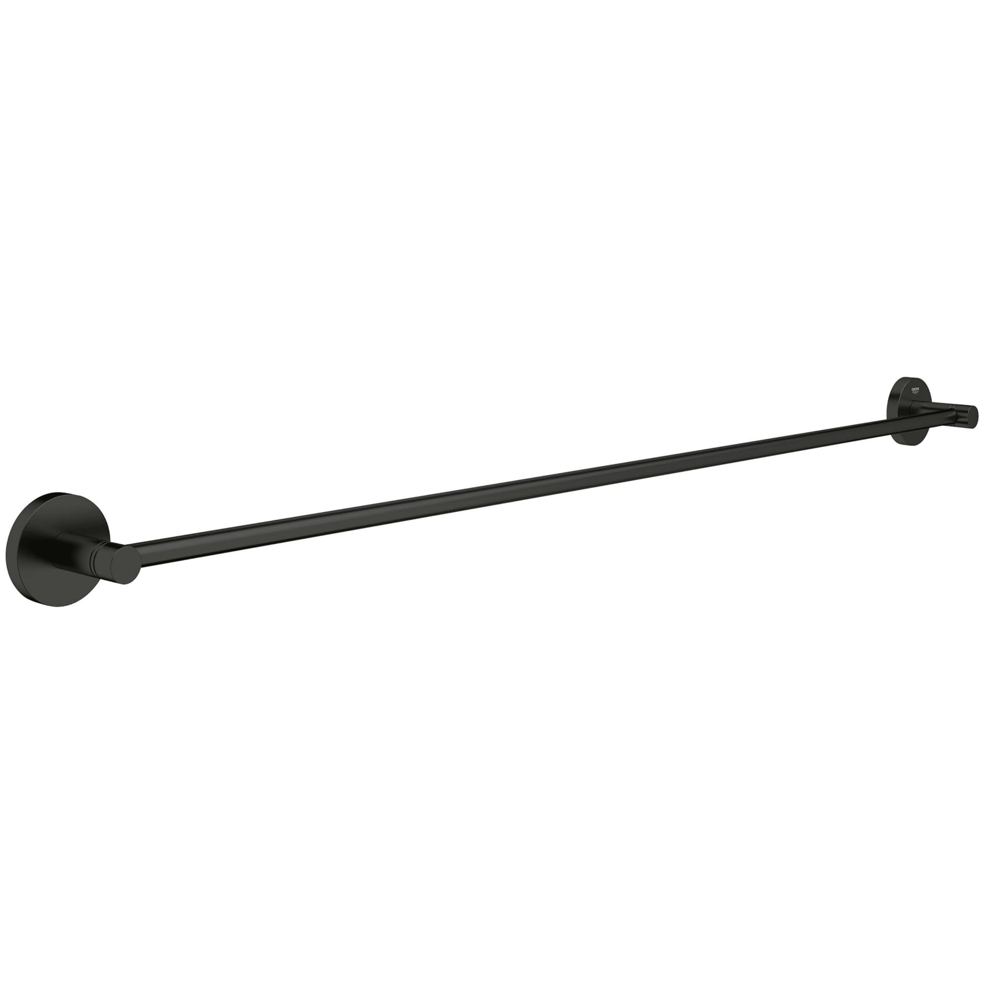 GROHE 403662431 Essentials 32-Inch Wall-Mounted Bathroom Towel Bar, Matte Black