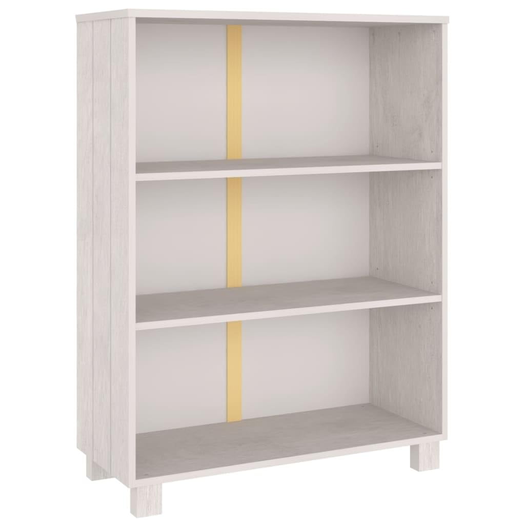 vidaXL Book Cabinet White 33.5&quot;x13.8&quot;x13.8&quot; Solid Wood Pine